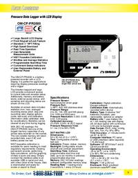 Thumbnail of document Data Sheet - OM-CP Pressure Data Logger w/Display
